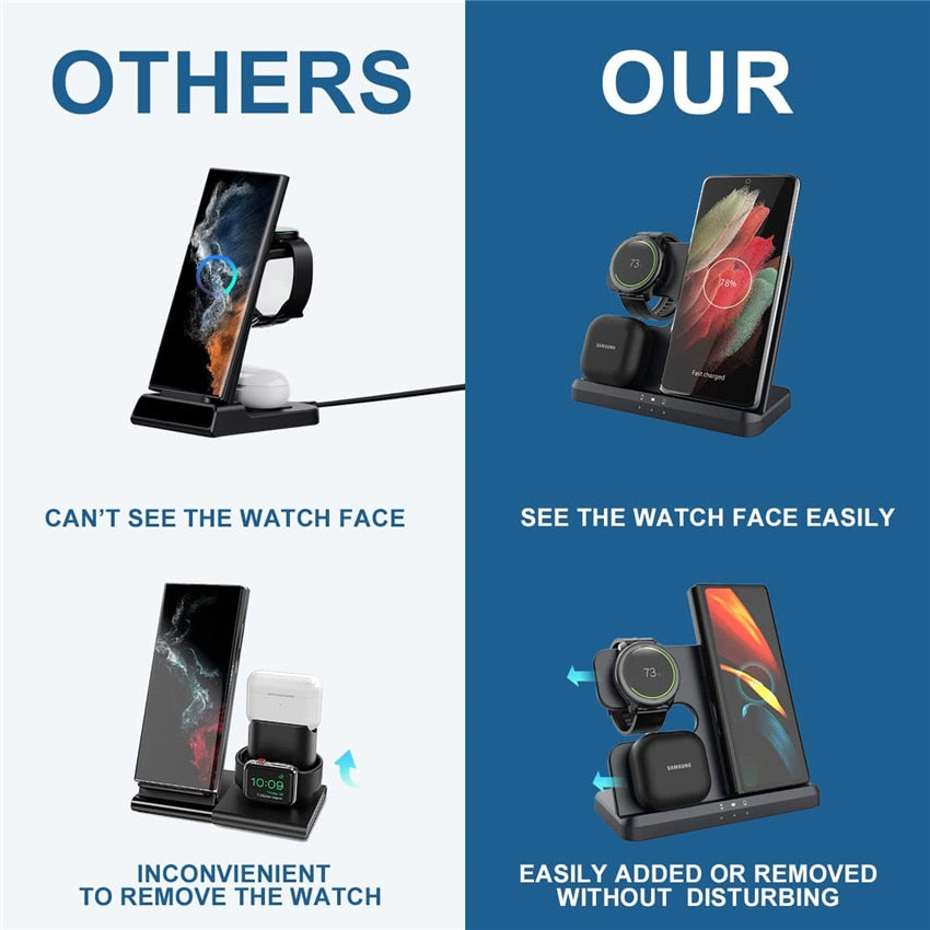 3 in 1 Wireless Charging Dock Station for Samsung - Premium Chargers & Powerbanks from VIKEFON - Just $35! Shop now at Dressmycell.com 3 in 1 Wireless Charging Dock Station for Samsung - Premium Chargers & Powerbanks from VIKEFON - Just $35! Shop now at Dressmycell.com